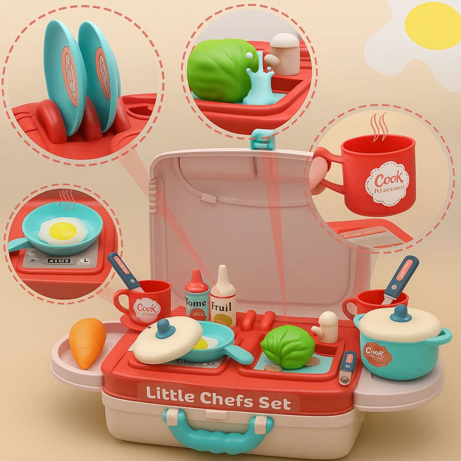 3 in 1 Kitchen Suitcase for Kids