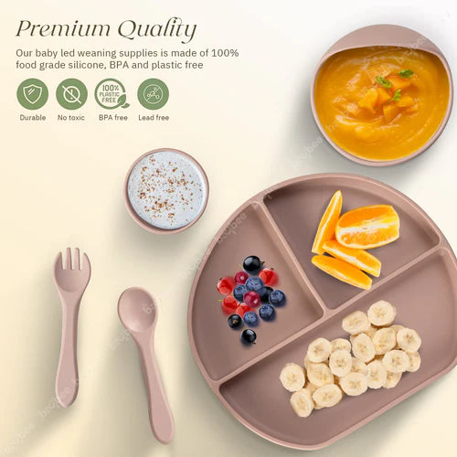 Silicone Baby Feeding Solid Set Of 6 Pcs