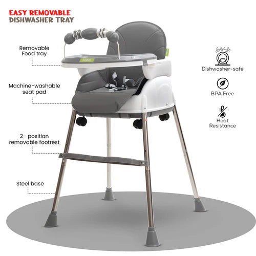 Baby High Chair Nora 4 in 1 Gray