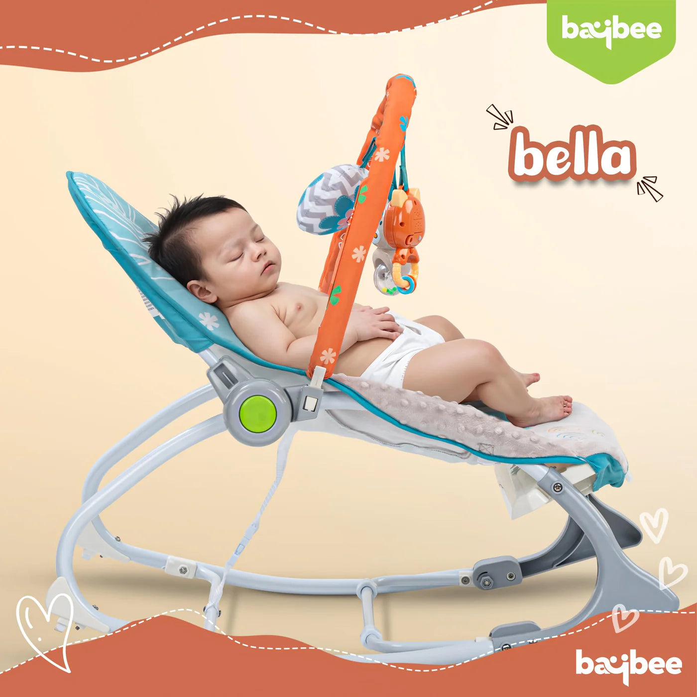 Bella Baby Rocker and Chair ( CREAM)