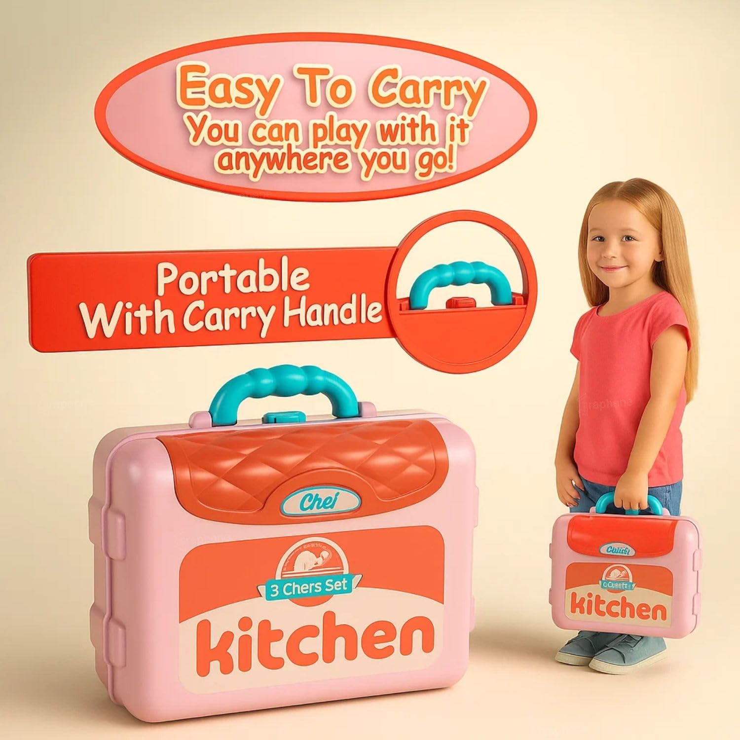 3 in 1 Kitchen Suitcase for Kids