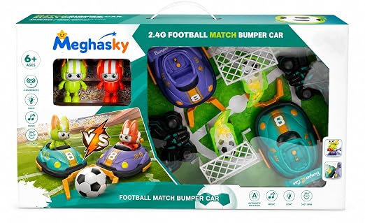 2.4G Football Match RC Bumper Car Toy Set with 2 Remote Control Cars, 2 Player Battle Soccer Game