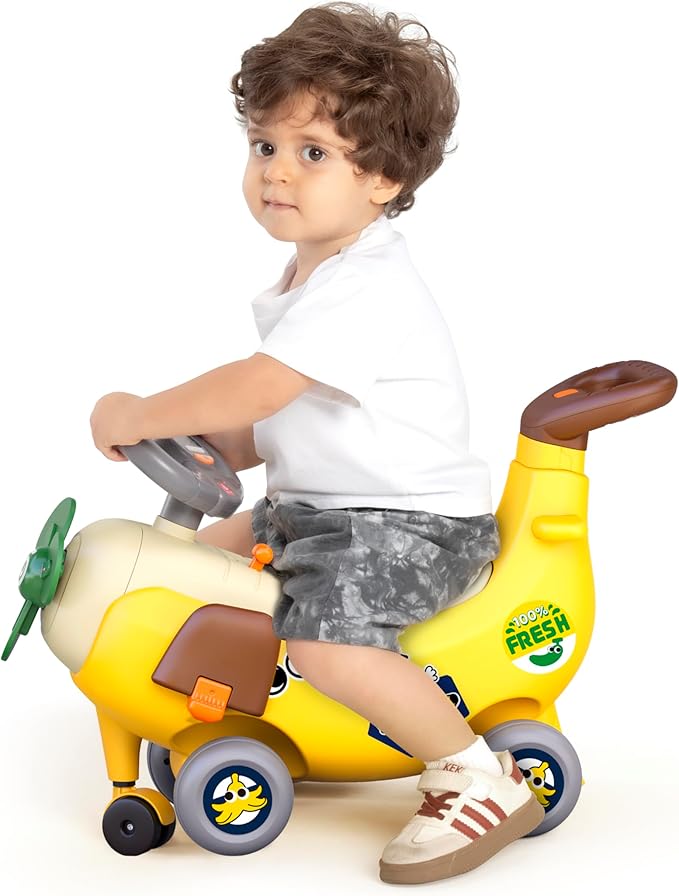 4-in-1 Ride-on & Push Around Banana Plane