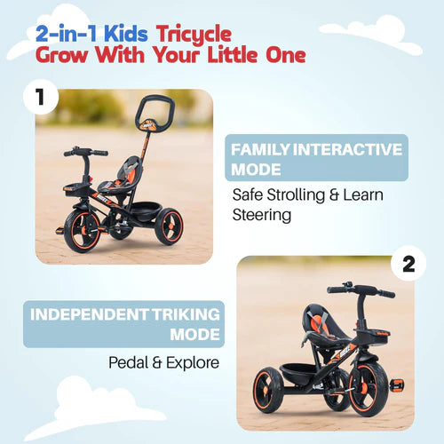 Baby Trycycle Blaze 2in 1 Convertable Orange