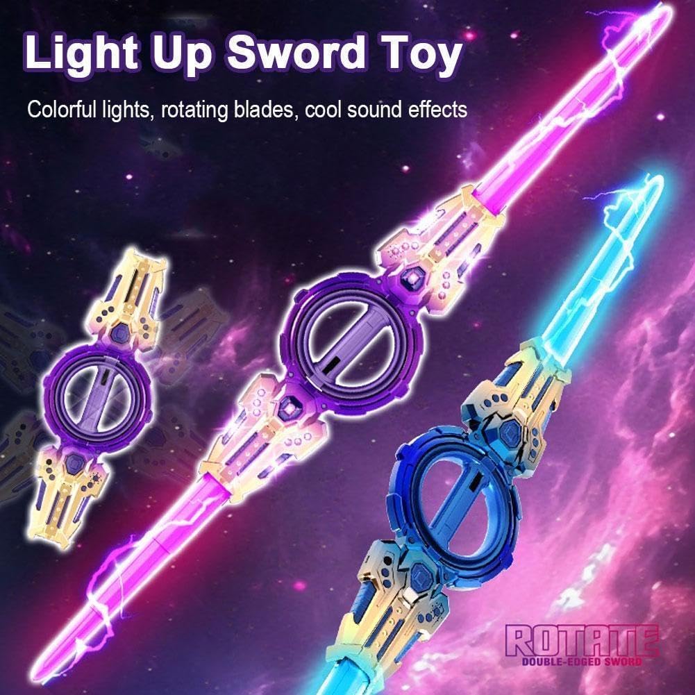 Fire Spin Sword Double-Edged Lightsaber Toy