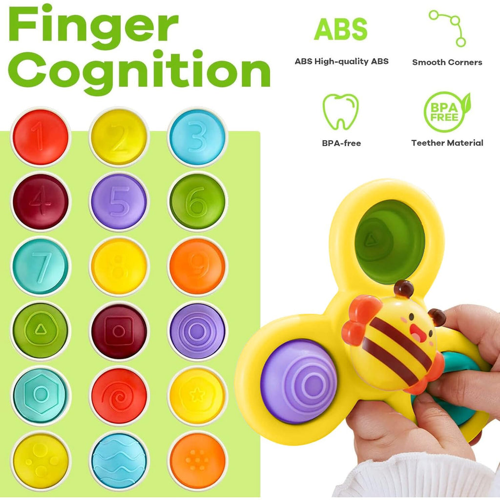 Stick & Spin Set of 3 Suction Cup Colorful bath toy