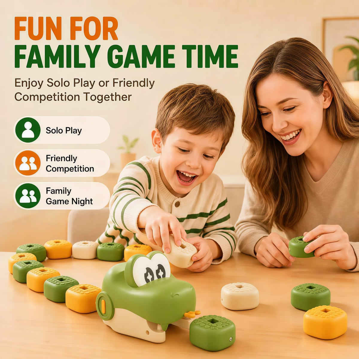 Magnetic Snake Game Toy Eating Itself with Sound & Light for Family Game