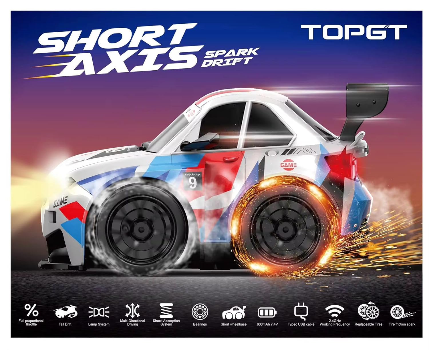 RC Drift Car with Spark Effect