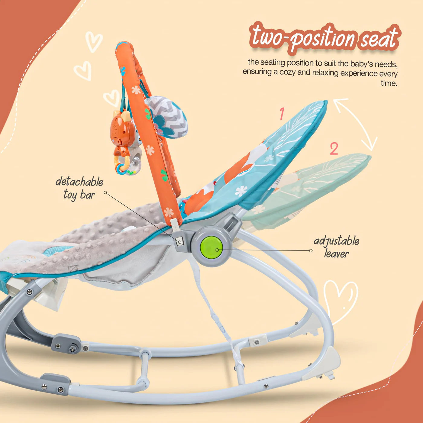 Bella Baby Rocker and Chair ( CREAM)