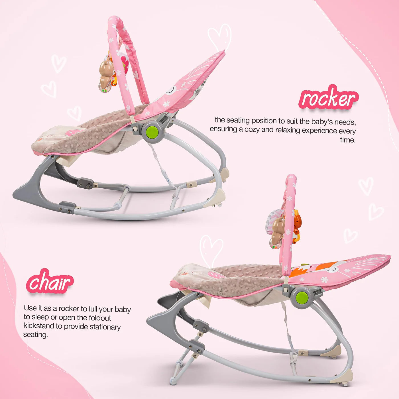 Bella Baby Rocker and Chair (PINK)