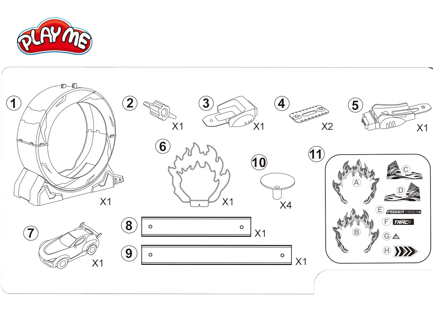 Track Set 14 Pcs – 360° Spinway Loop