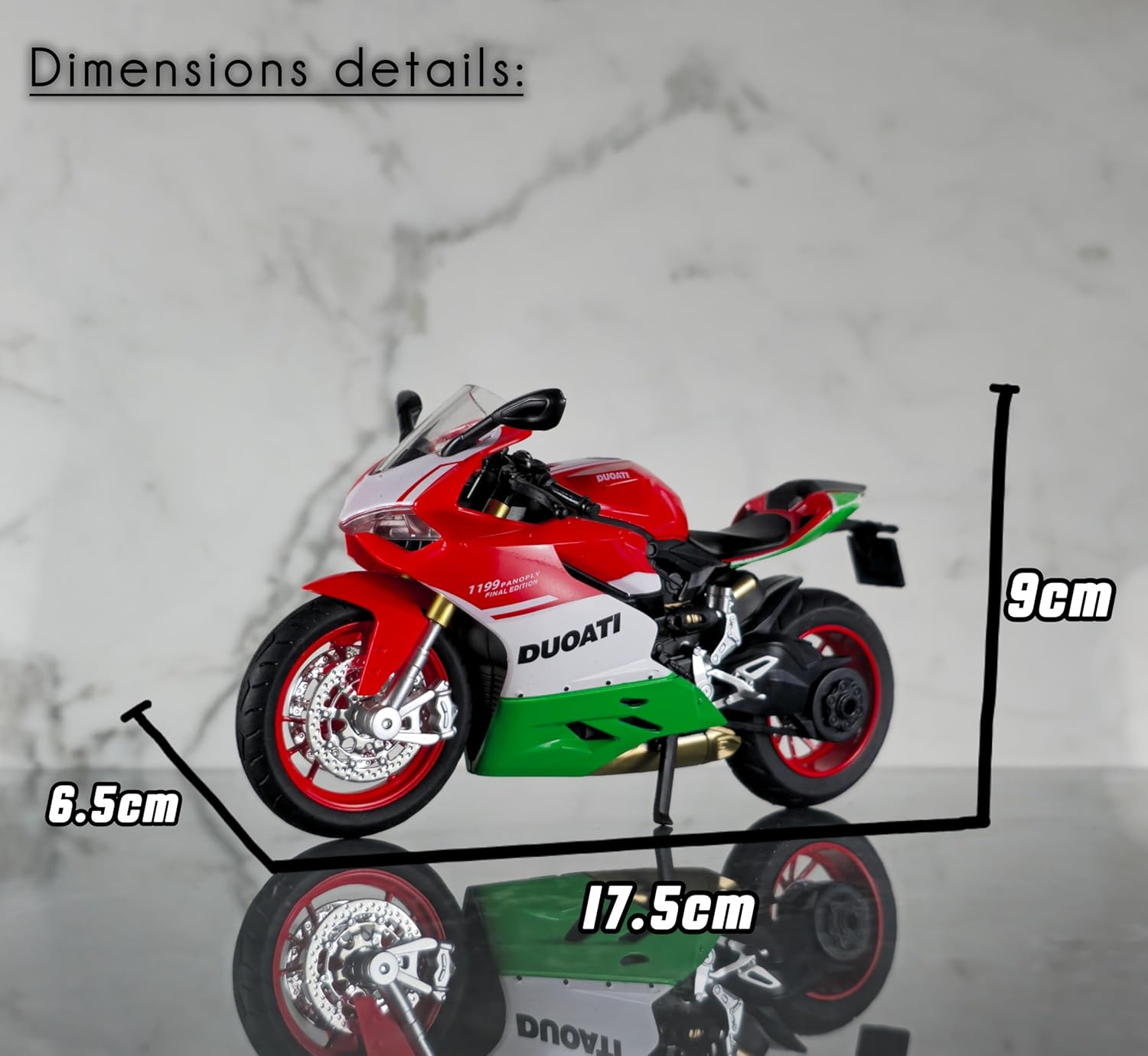 Ducati 1199 superleggera Superbike Sporty Diecast Motorcycle