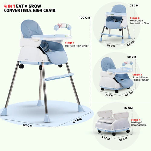 Baby High Chair Nora 4 in 1 blue