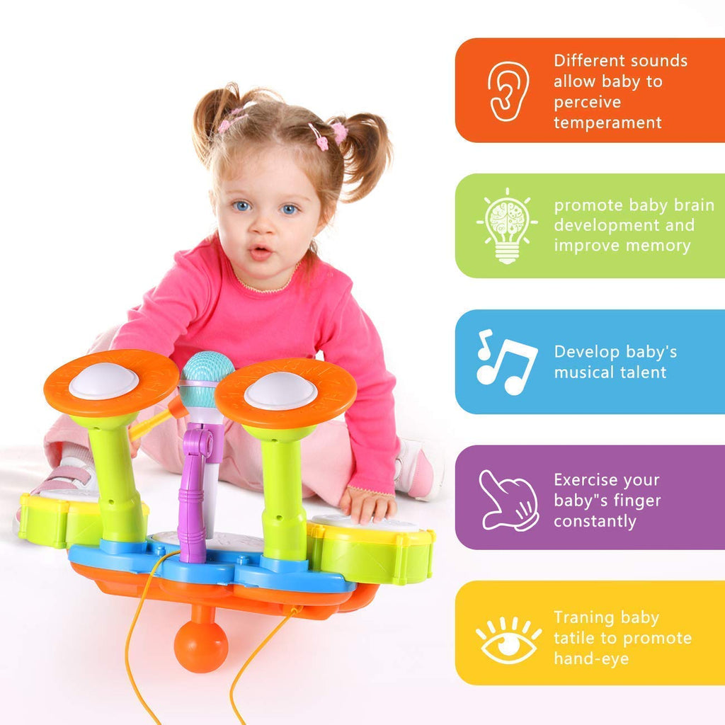 Drum Set for Toddlers with microphone