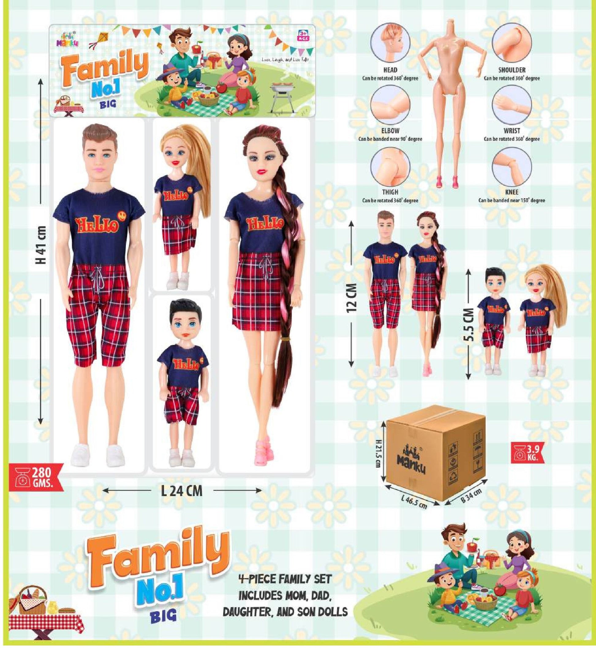 MANKU  FAMILY NO.1 DOLL SET BIG