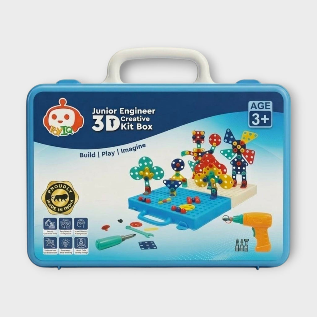 Kids Educational Electric Drill Building Tool Set with 234 Piece DIY Construction Blocks Screwdriver Play Kit for Creative Learning Hands On Activities and Skill Development