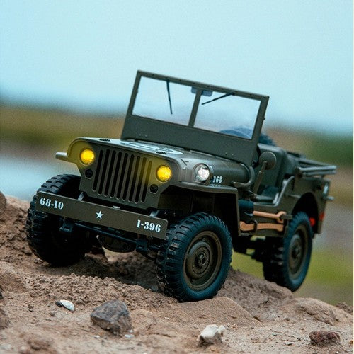 4WD RC Willys Military Truck with Metal Frame & LED Lights