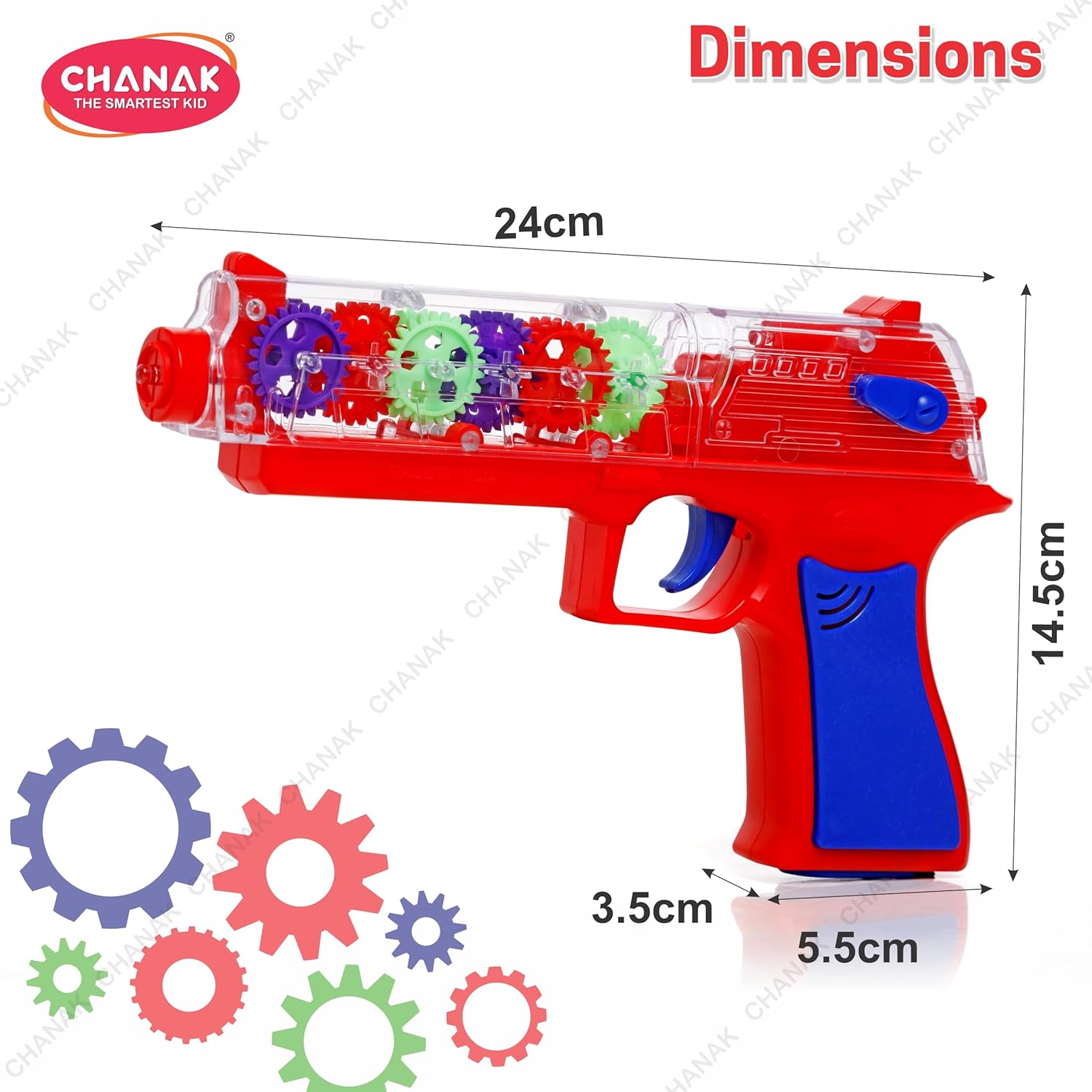 Transparent Gear Gun Toy