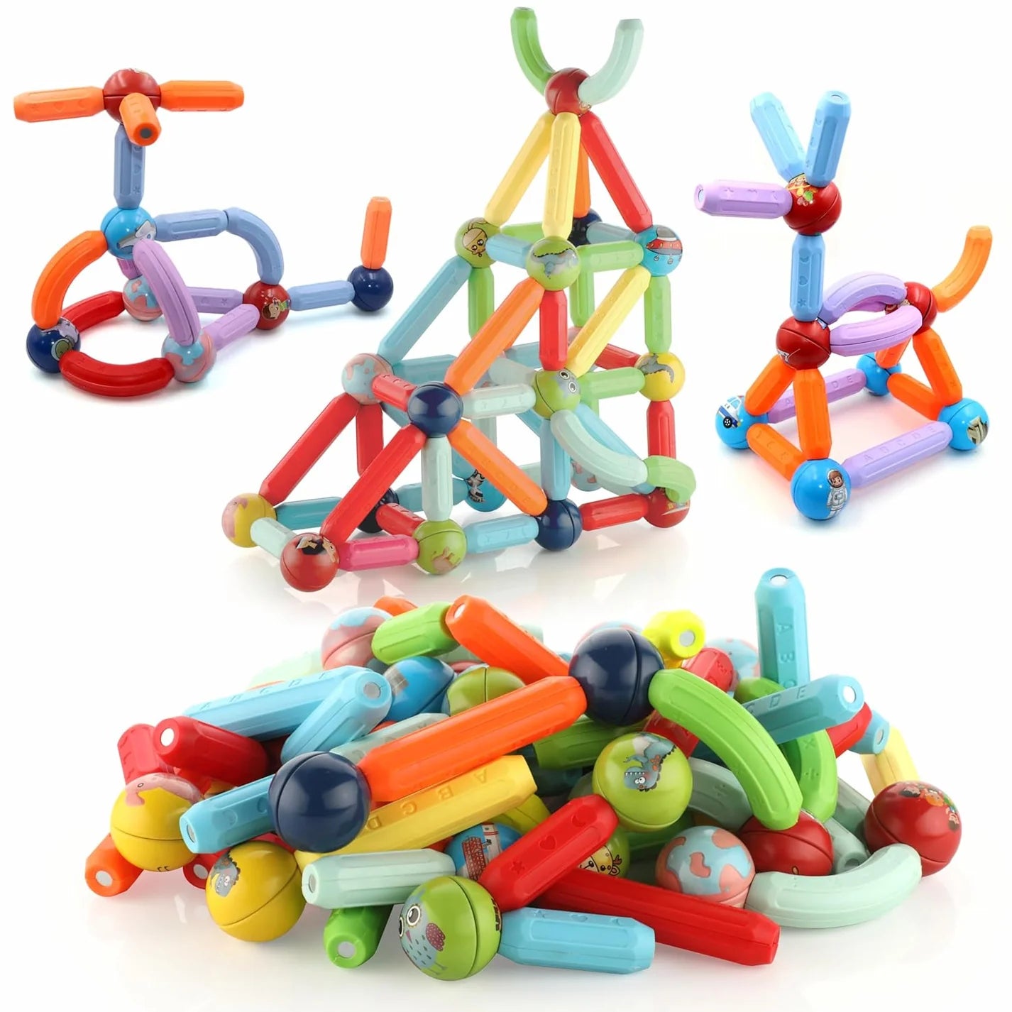 64 Pcs Colorful Magnetic Sticks