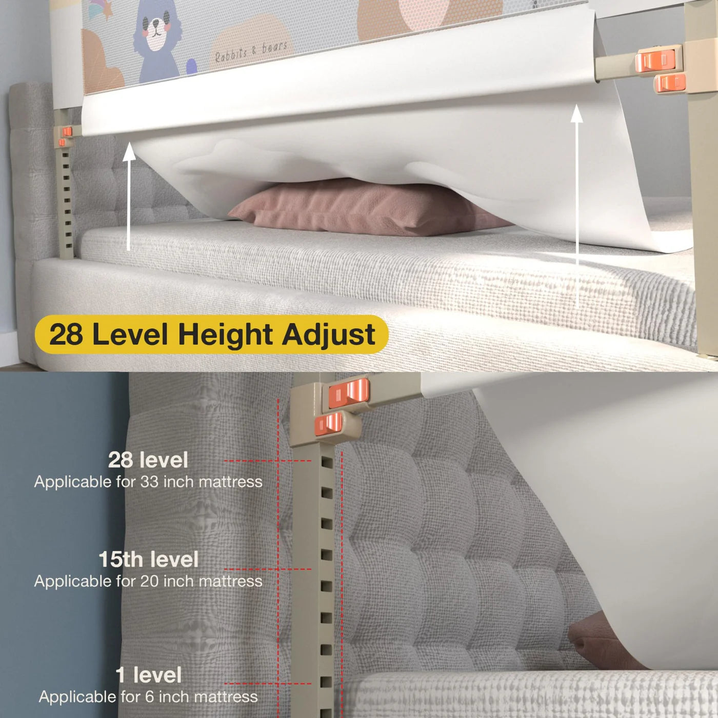 Baby Bed Rail Guard for Baby Safety -150 x 80 cm