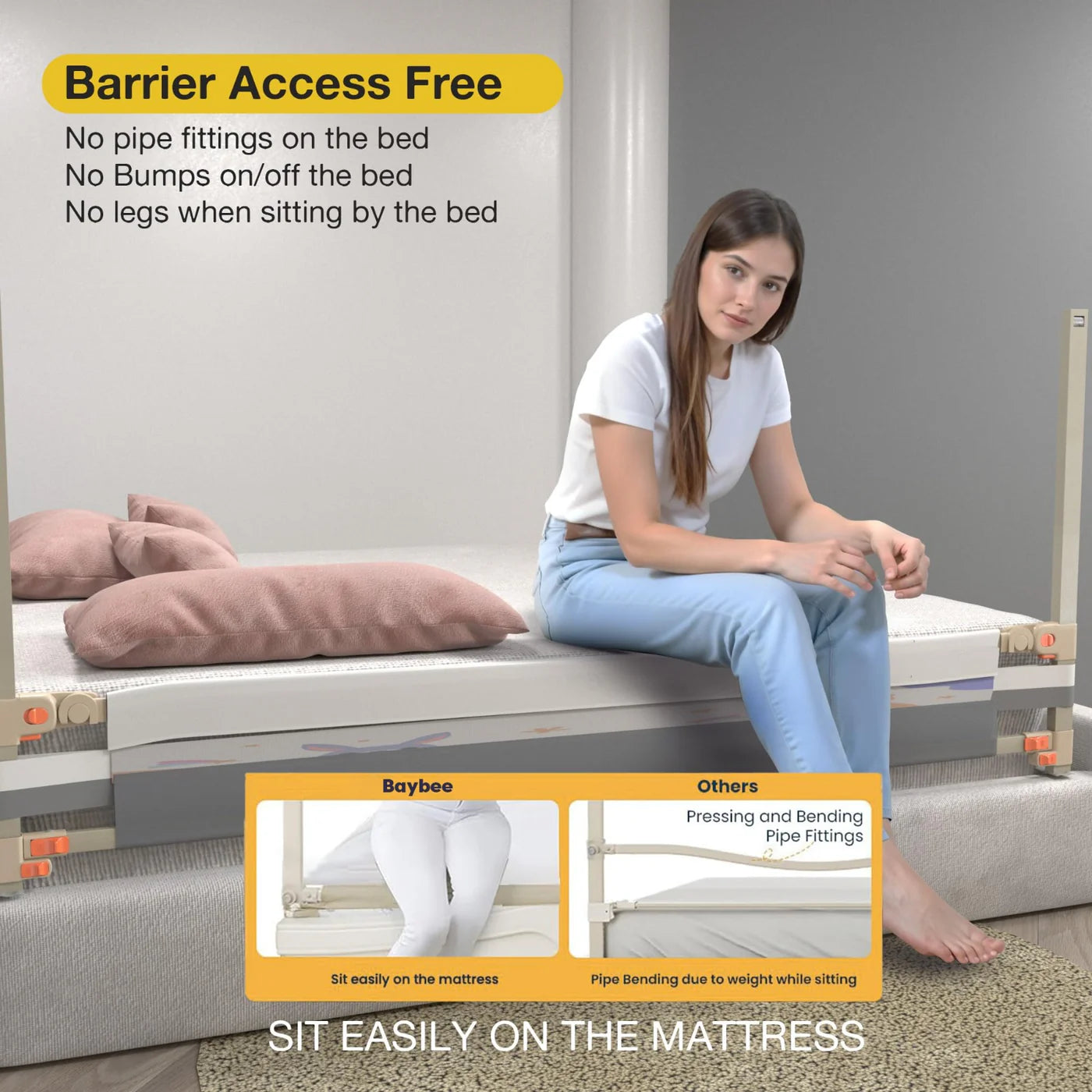 Baby Bed Rail Guard for Baby Safety -150 x 80 cm