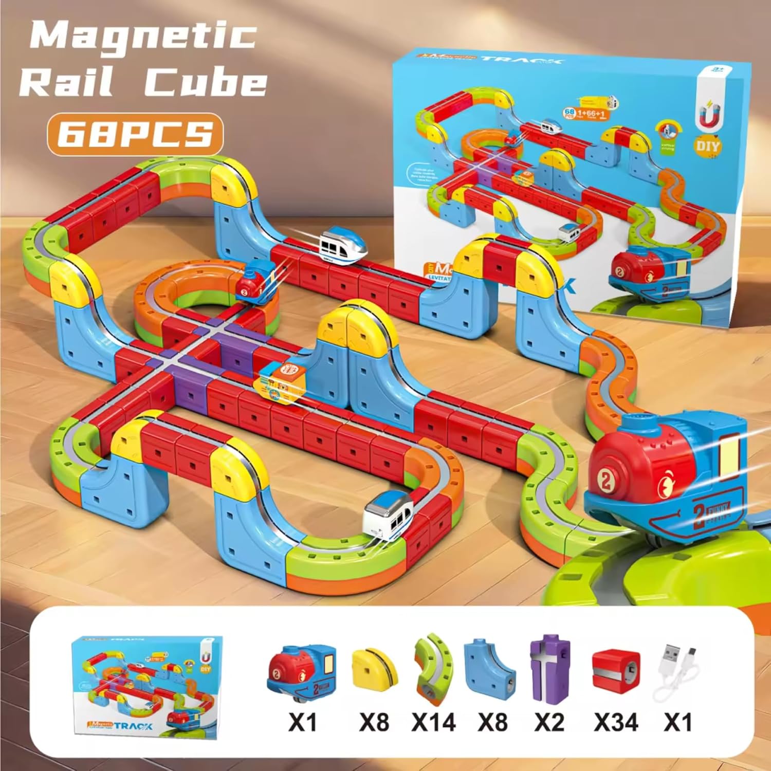 Magnetic Train Set for Kids – 80 Pcs (Copy) (Copy)