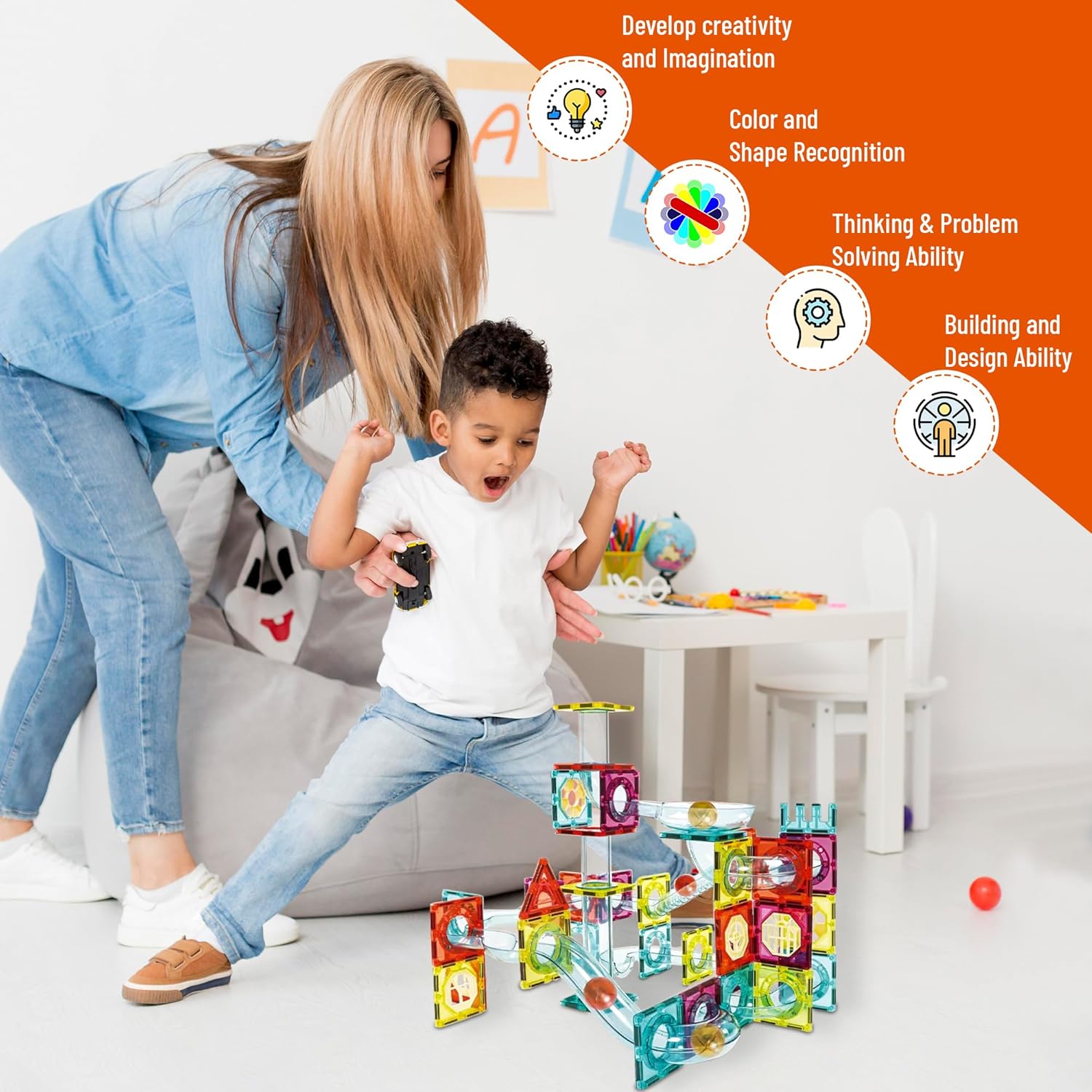 Magnetic Marble Run ball building blocks