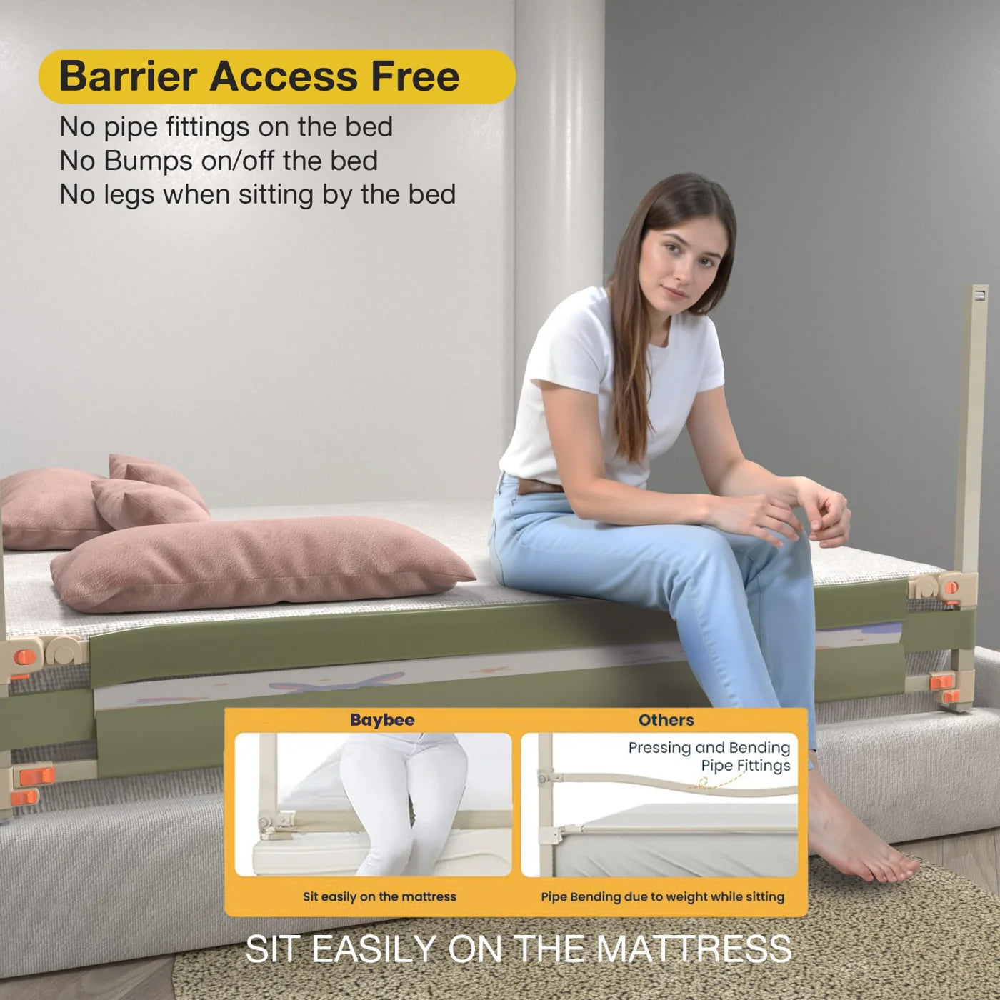 Baby Bed Rail Guard for Baby Safety -150 x 80 cm