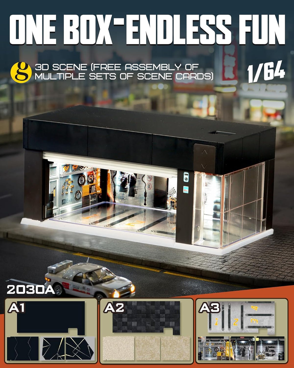 1/64 Scale Diecast Display Case for Hot Wheel Storage with voice control