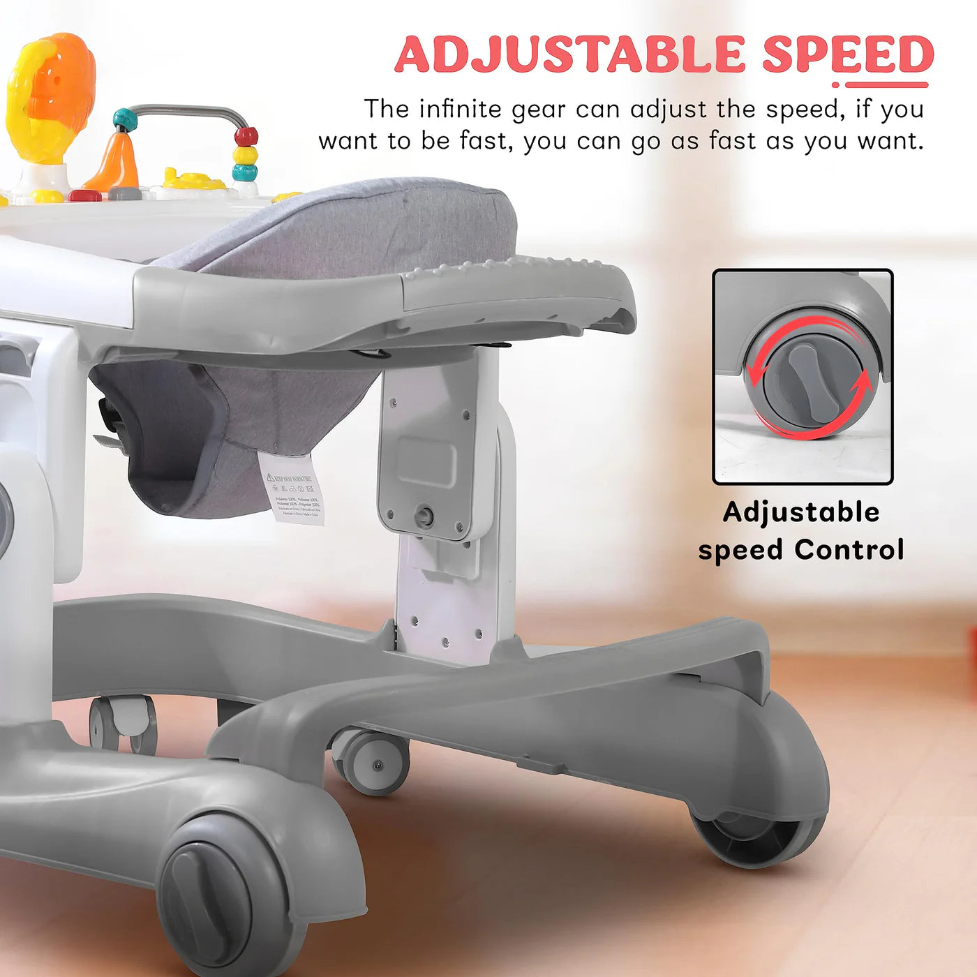 Astro Walker With 3 Adjustable Height and Musical Toy (GREY)