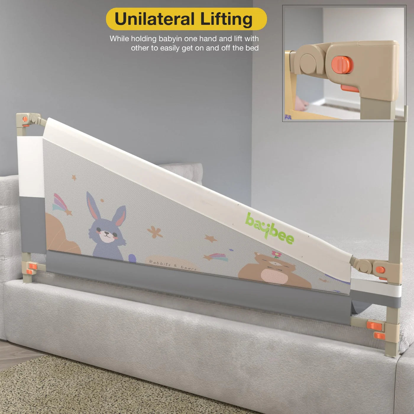 Baby Bed Rail Guard for Baby Safety -150 x 80 cm