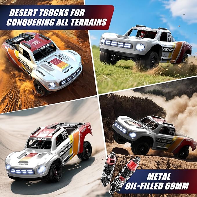 MJX Hyper GO 14211 1/14 Brushless 4X4 RC Desert Trucks with Gyro, RTR All Terrain Short Course Truck, Max 45mph Fast RC Cars for Adults, Electric Powered 2 of 2000 mAh RC Car for Adult