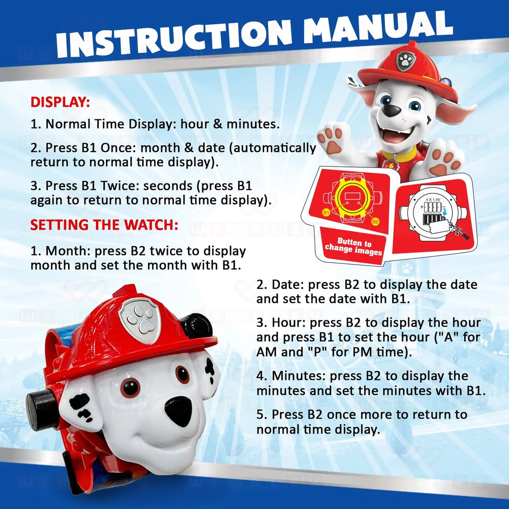 Paw Patrol Digital Projector Watch (Marshall)