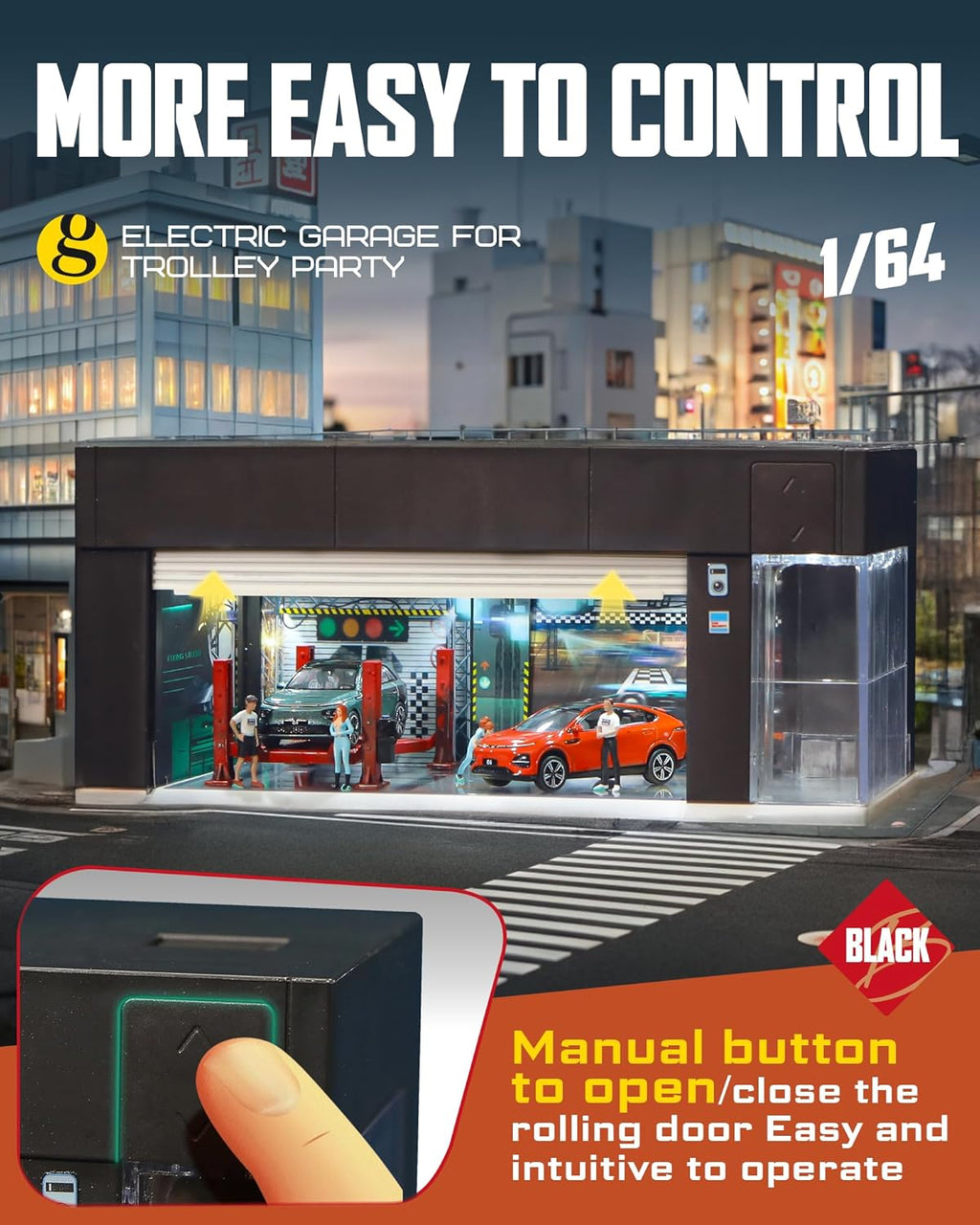 1/64 Scale Diecast Display Case for Hot Wheel Storage with voice control