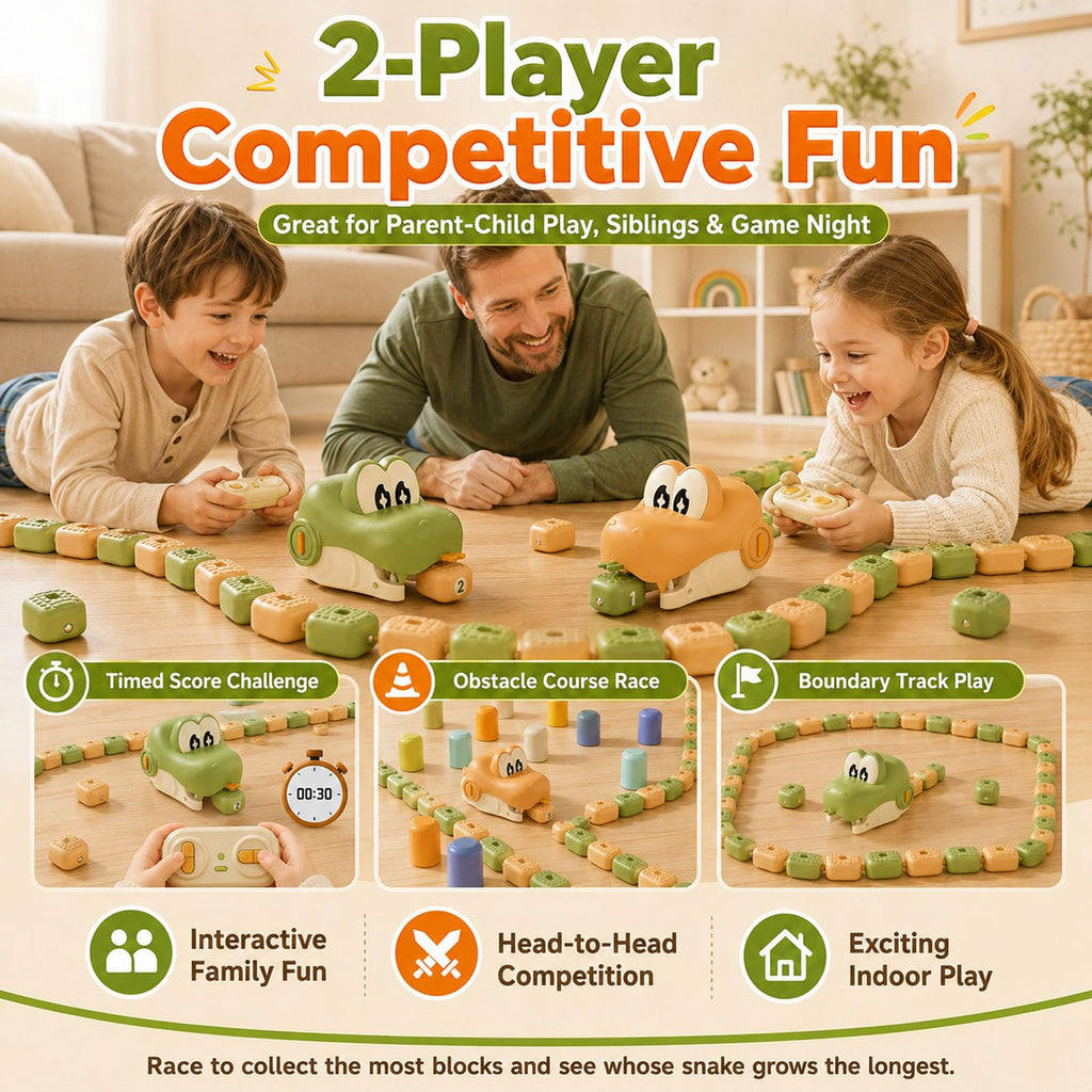 Magnetic Snake Game Toy Eating Itself with Sound & Light for Family Game