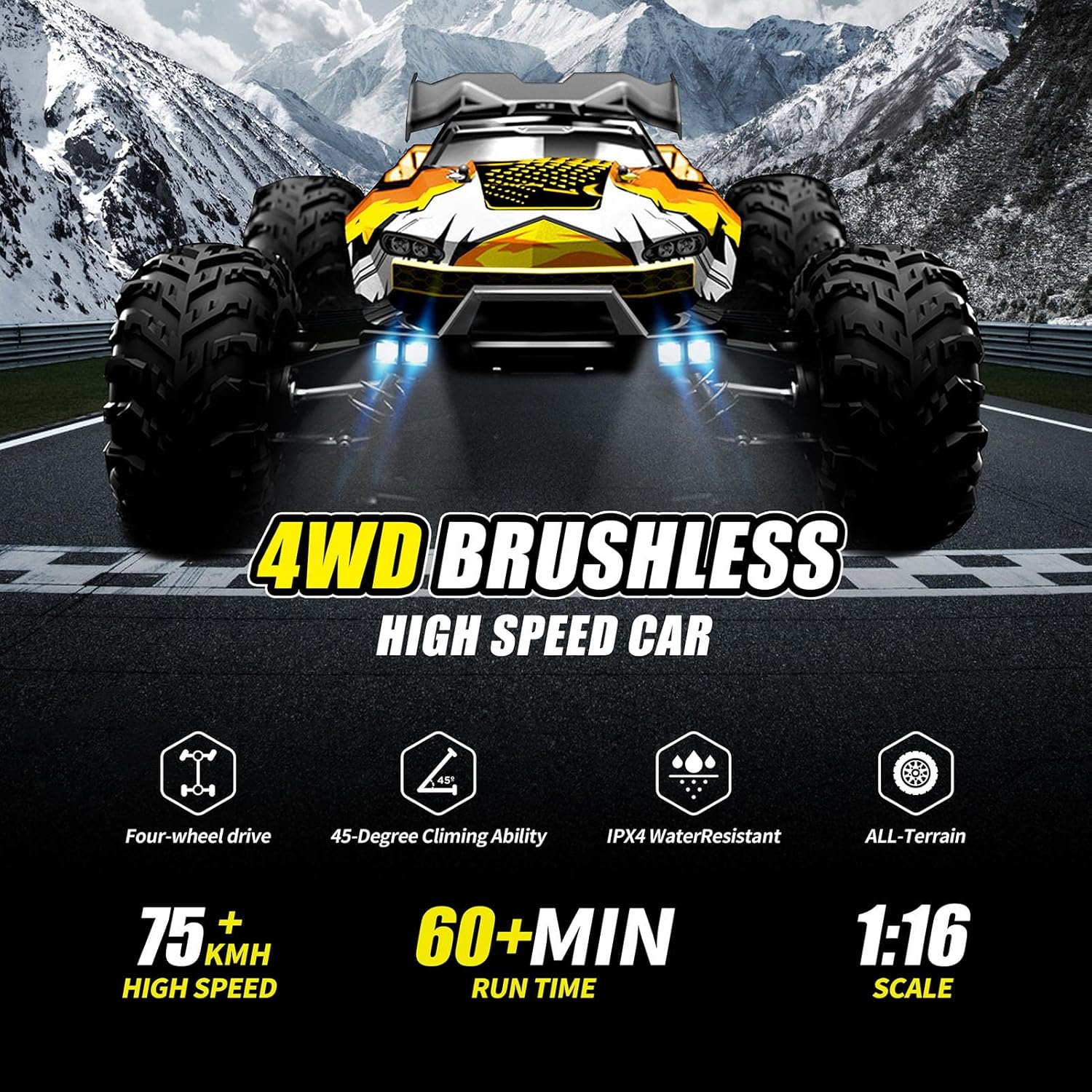 1:16 Brushless Fast Race Remote Control Trucks