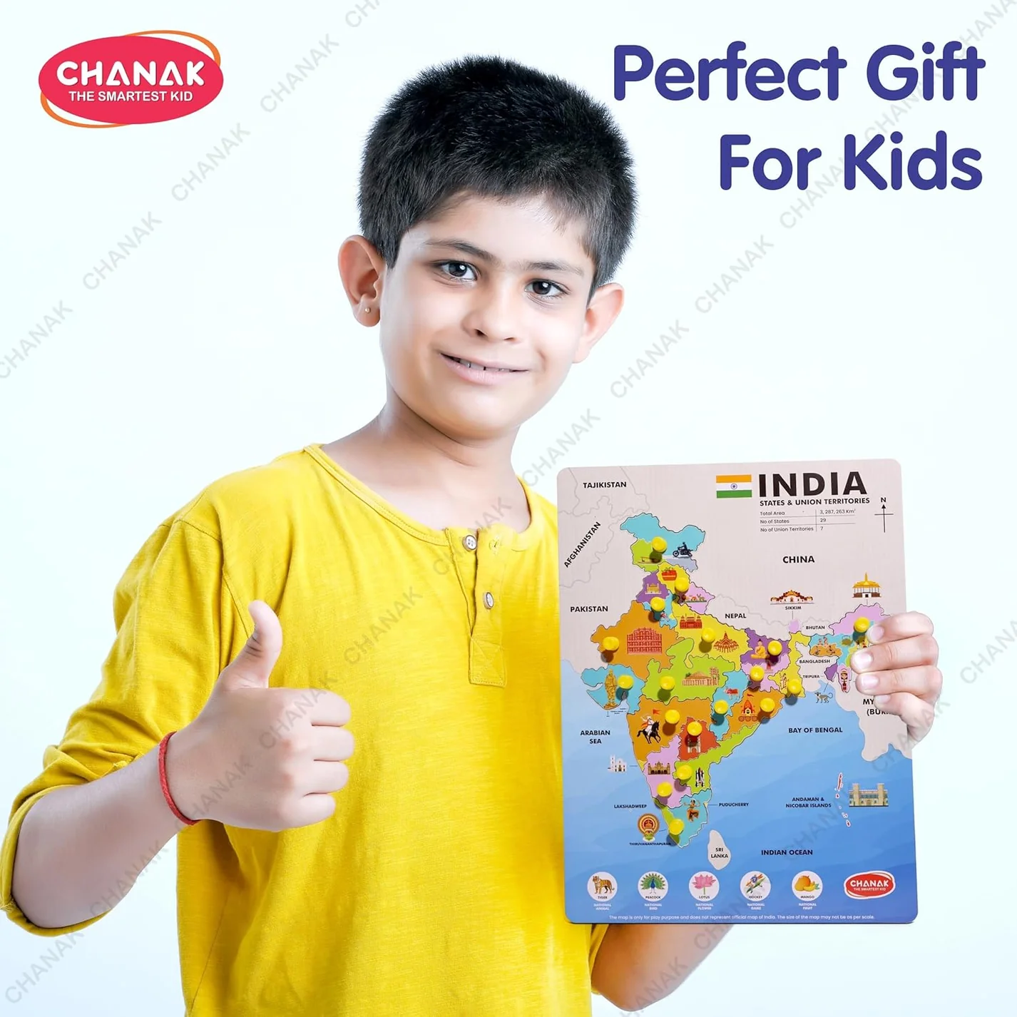 Wooden Political India Map Puzzle