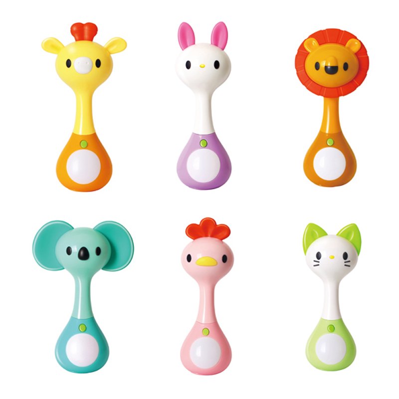 Animal Mini Rattle Set With Lights & Sounds (Pack of 6)
