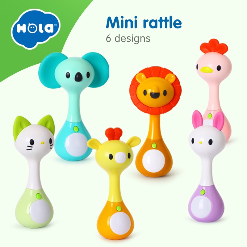 Animal Mini Rattle Set With Lights & Sounds (Pack of 6)