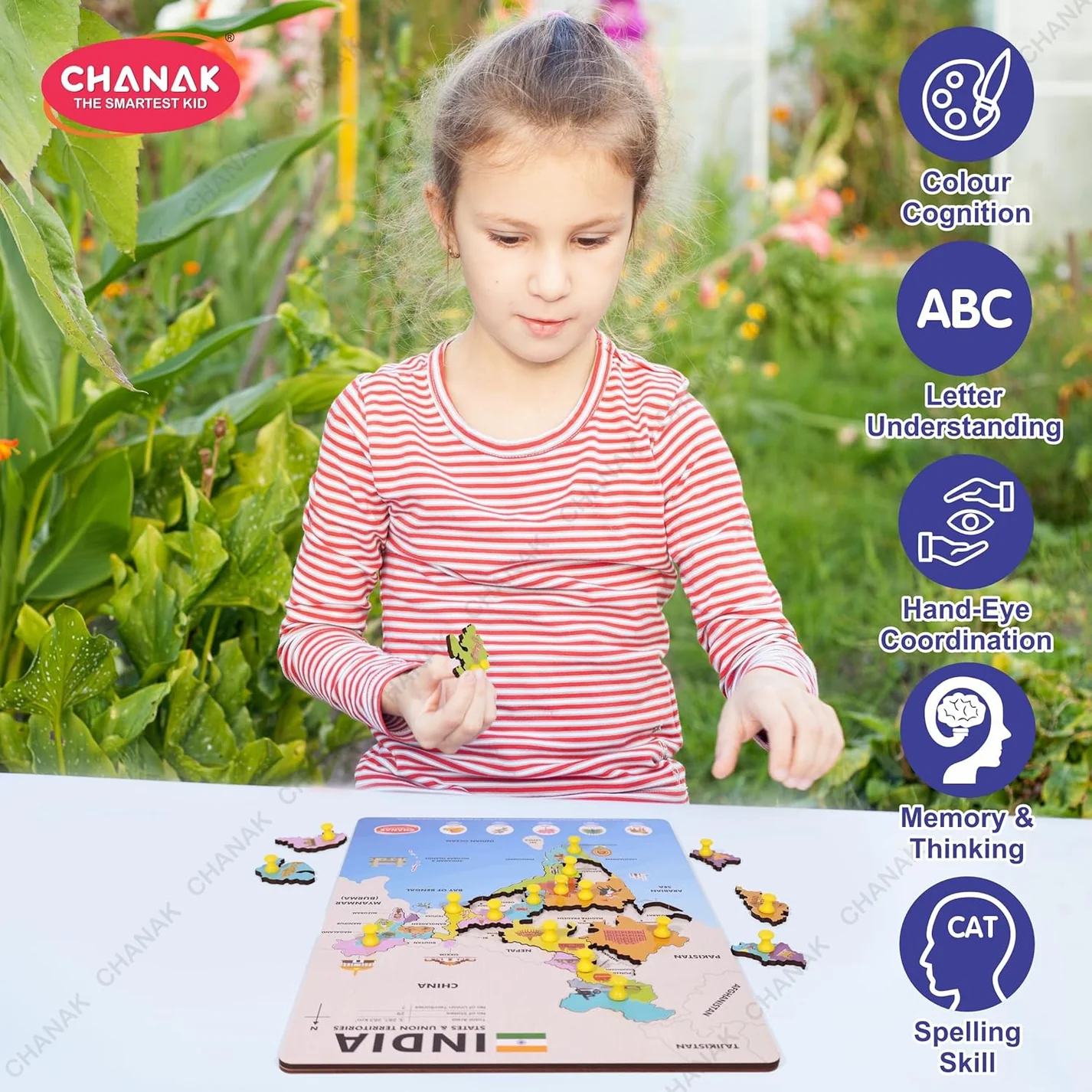 Wooden Political India Map Puzzle