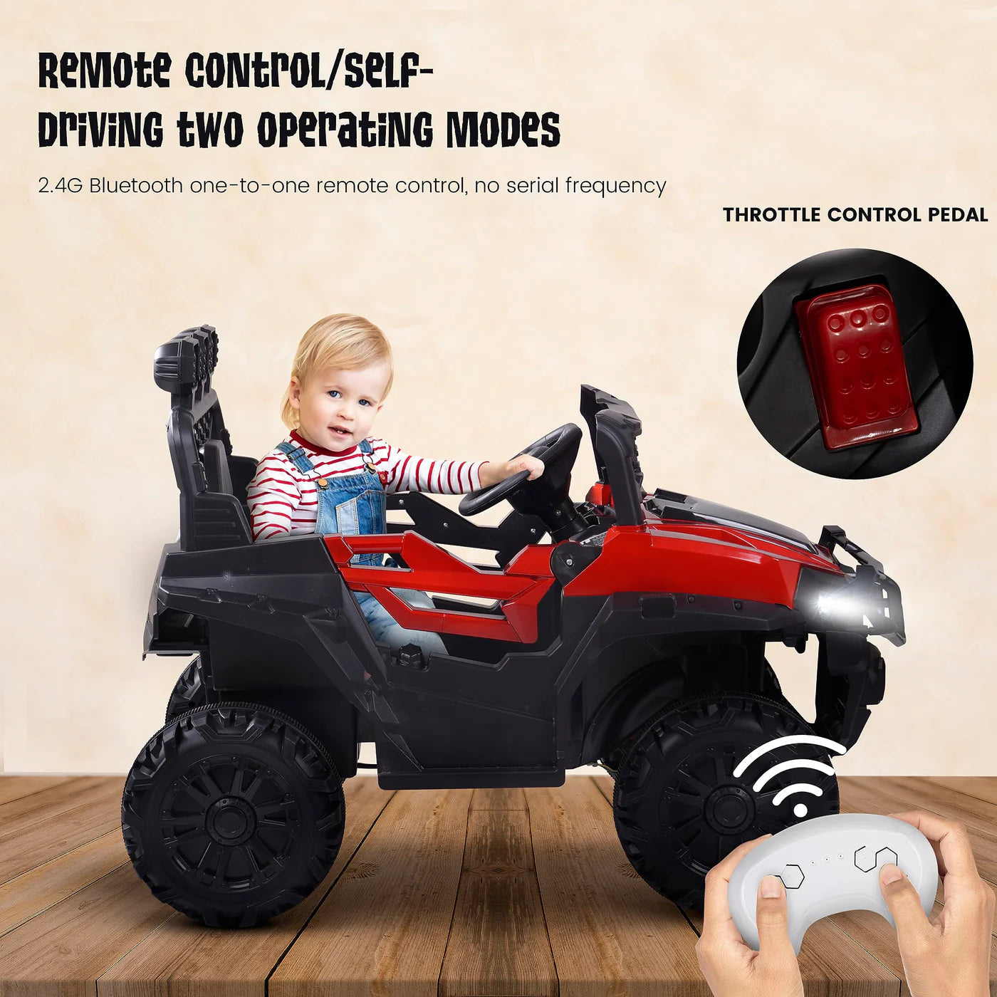 Battery Operated Jeep for Kids (Painted) (RED)