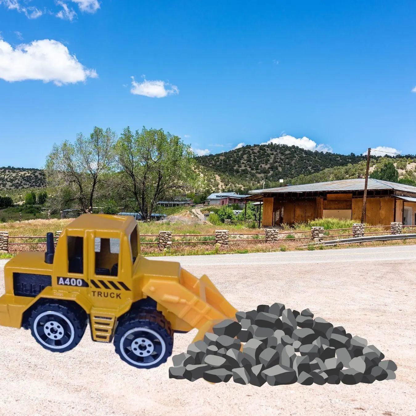 kit 4 Caminhão Trator Construção Construido uma Cidade