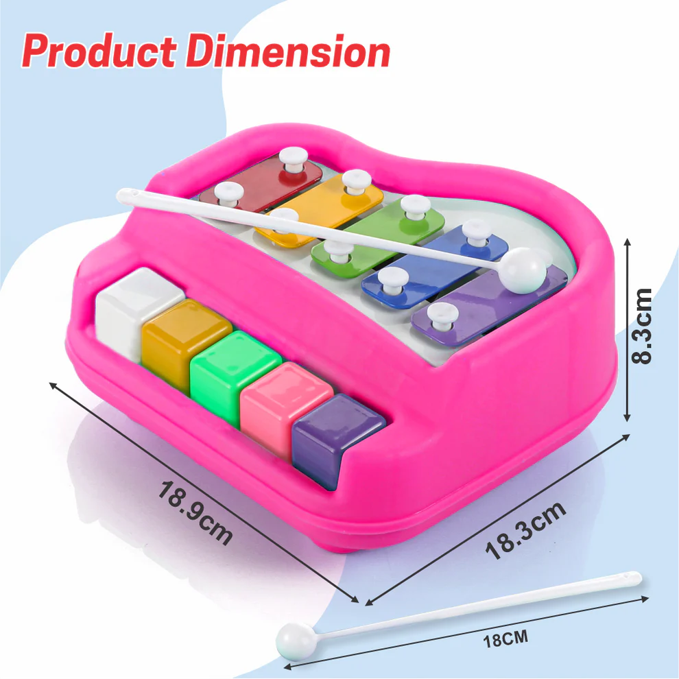 2-in-1 Musical Xylophone & Piano Toy