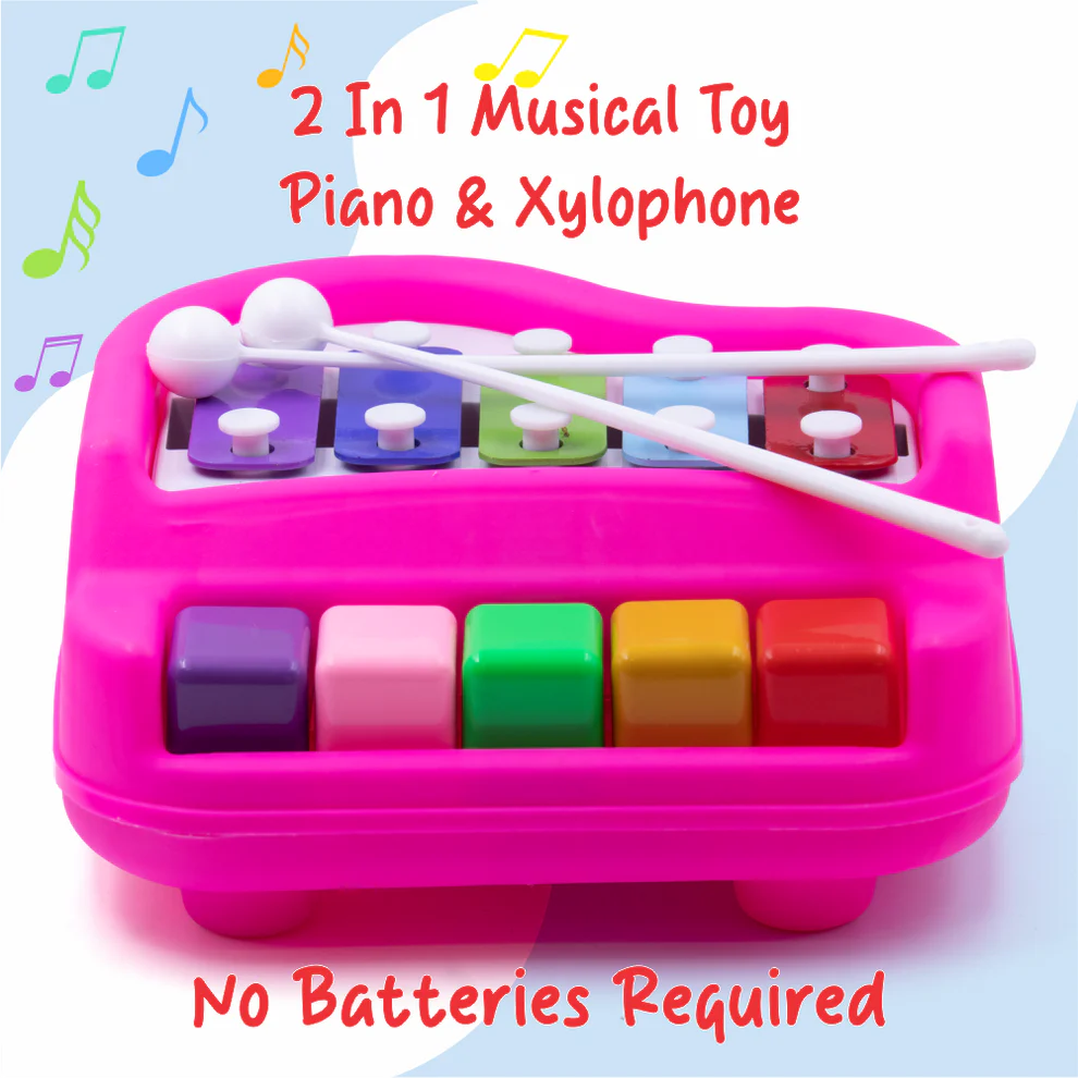 2-in-1 Musical Xylophone & Piano Toy