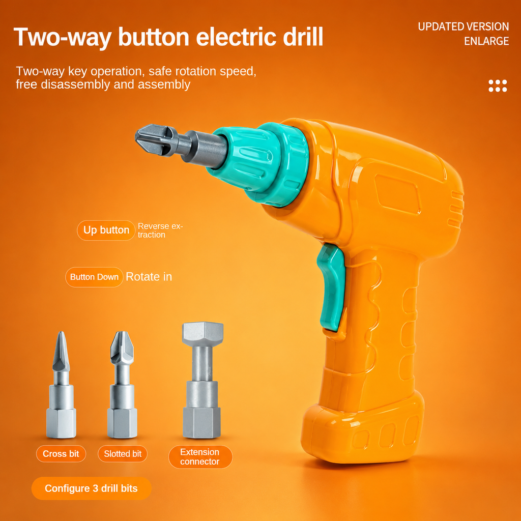 Kids Educational Electric Drill Building Tool Set with 234 Piece DIY Construction Blocks Screwdriver Play Kit for Creative Learning Hands On Activities and Skill Development
