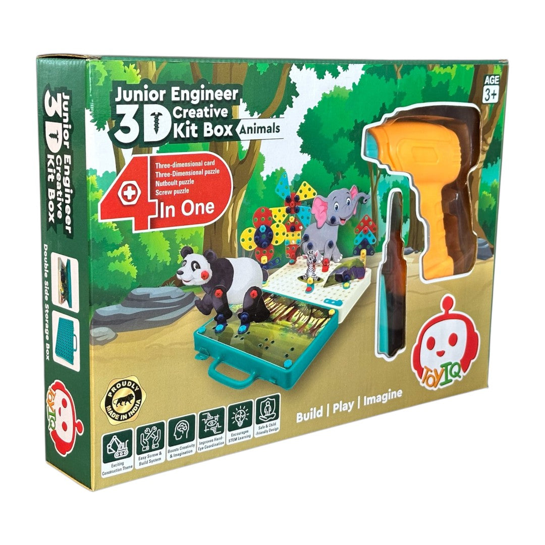 3D Space Construction Set with Electric Drill (Animals Kit)