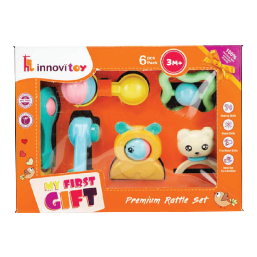 6 Pcs Premium Rattle Set Toys