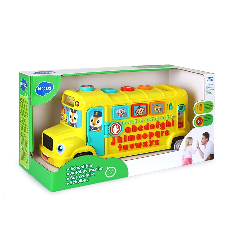 Kid ABC Learning Intellectual School Bus Activity Toy Vehicle With Music, Sounds, And Lights