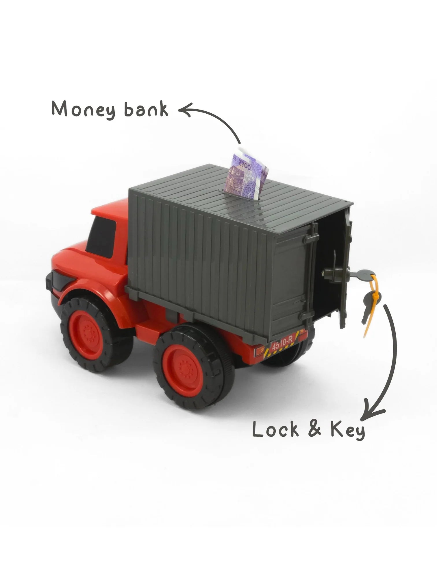 Rambo Container – Friction-Powered Truck with Lock & Key Money Bank