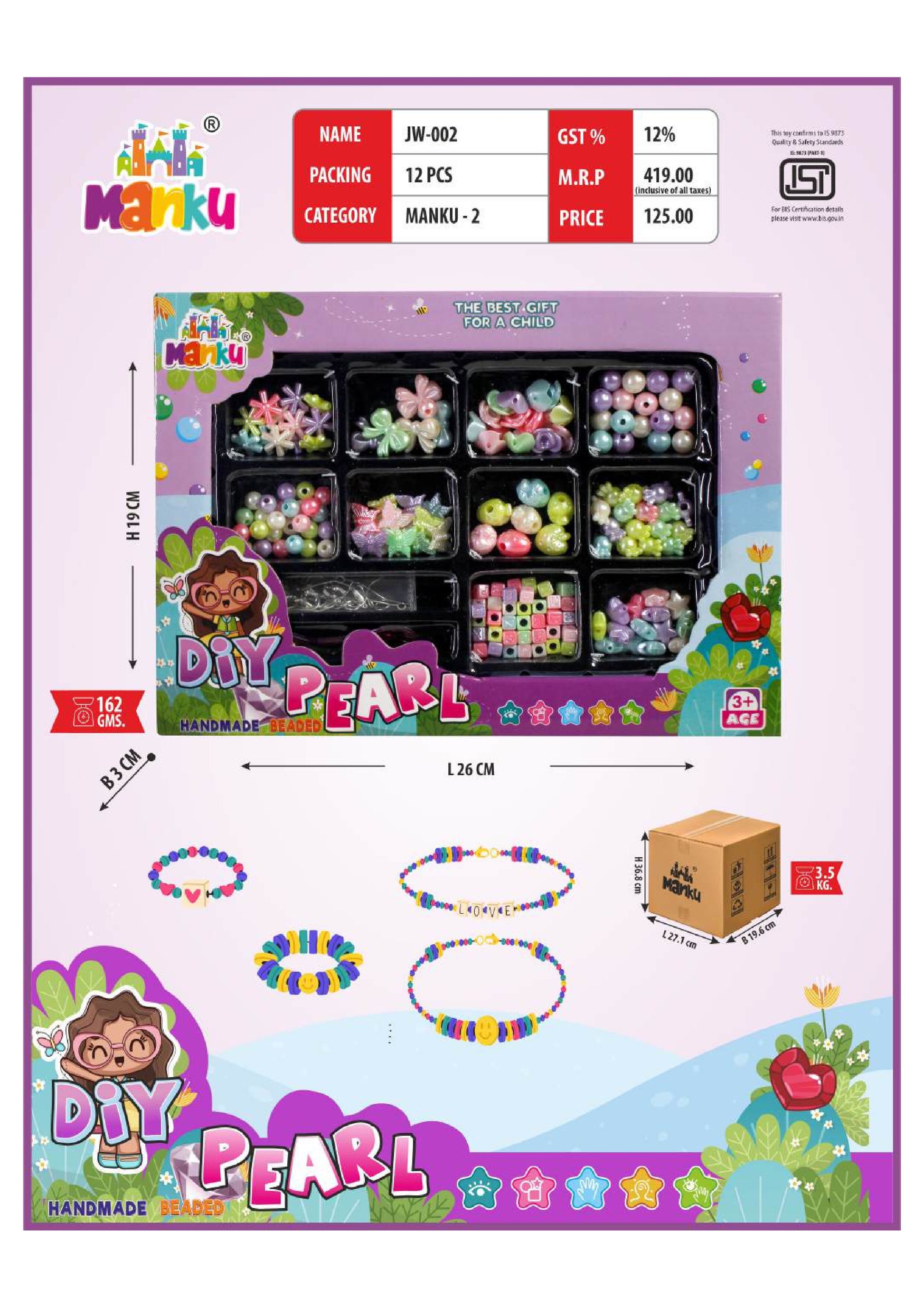 MANKU  JW -002 DIYA PEARL SERIES